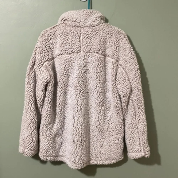 Thread & Supply Quarter Zip Sherpa Pullover Jacket Top Blush Petal Pink size M - Picture 3 of 6